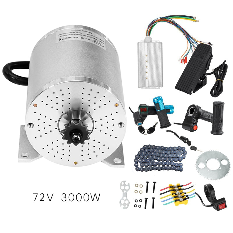 Kunray 1000W 3000W 72V  E-bike DC Motor Brushless Controller for Motor 36V 48V 2000W with Speed Throttle  for Scooters Go-Karts